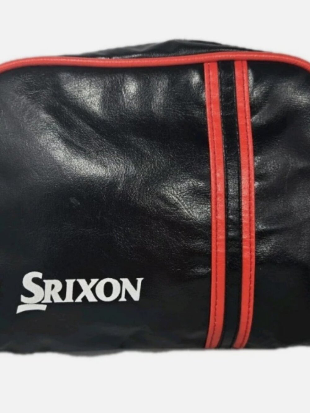 Vintage HTF Srixon Golf Leather Pouch Bag Black & Red Excellent Condition RARE